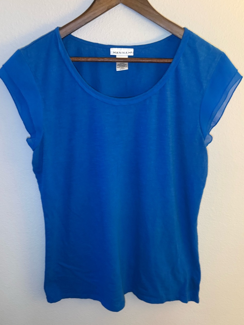 Hannah Royal Blue Scoop Neck Short Sleeve Tee